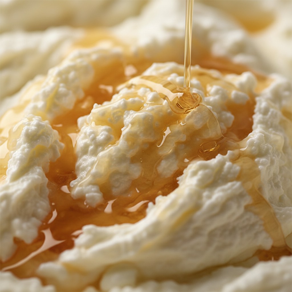 Yakın çekim: kaymak ve fıstık detayı