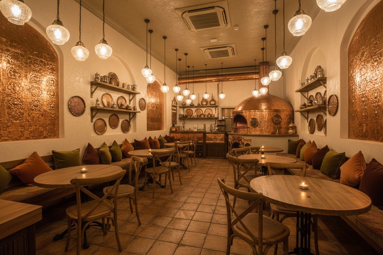 Telhâne'nin Karaköy'deki cephesi ve pencere kenarı masaları